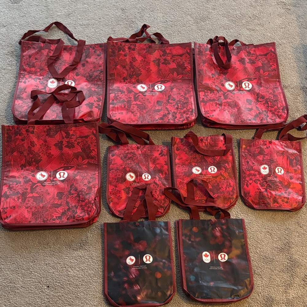 Lululemon Red Tote Bags Set